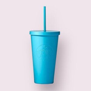 Starbucks | Matte Blue Grande Tumblr and Silver Straw